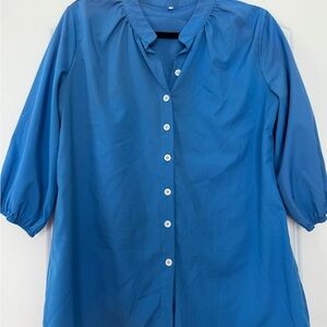 Women's Blue Button-Up Top